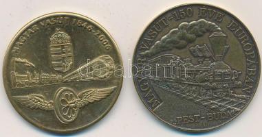 Bognár György (1944-) 1996. "Magyar Vasút - 150 Éve Európában, PEST-BUDA" Br emlékérem (42,5mm) + 2006. "Magyar Vasút 1846-2006 / 160 éve a haladás szolgálatában" tokban T:2