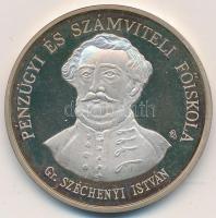 Bányai József (1933-) DN "Pénzügyi és Számviteli Főiskola (PSZF) / Gr. Széchenyi István" Ag emlékérem dísztokban (31.28g/0.925/42,5mm) T:2 (PP)