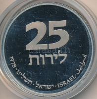 Izrael 25L Cu-Ni Hanuka tokban, tanúsítvánnyal T:PP Israel 25 Lirot Cu-Ni Hanukkah in case, with certificate C:PP