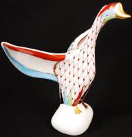 Hollóházi liba, kézzel festett, jelzett, hibátlan, m:15 cm