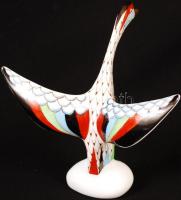 Hollóházi liba, kézzel festett, jelzett, hibátlan, m:15 cm