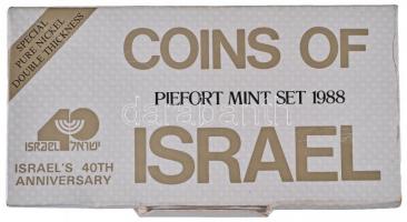 Izrael 1988. 1A-1/2S (5xklf) piefort sor dísztokban T:PP 
Israel 1988. 1 Agora - 1/2 New Sheqel (5xd...