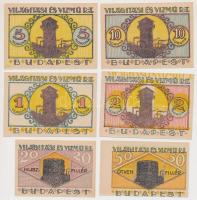 Budapest 1920. 20f, 50f, 1K, 2K, 5K, 10K "Világítási és Vízmű Rt." utalvány T:I