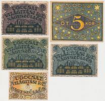 Nagyszőllős 1919. 50f, 1K, 2K, 3K, 5K "Ugocsai Világítási Rt." értékjegy T:I