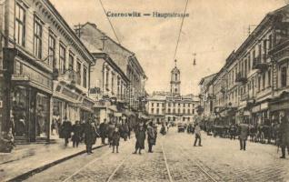 Chernivtsi, Czernowitz; Hauptstrasse / Main square, shop of F. Ringer (EK)