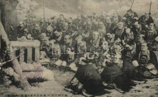 34 db RÉGI használatlan japán városképes és motívum lap; japán folklór és katonai / 34 old unused Ja...