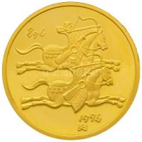 1996. 20.000Ft Au "Honfoglalás 1000. évfordulója" (6.982g/0.986/22mm) dísztokban T:PP ujjlenyomatos Hungary 1996. 20.000 Forint Au "1000th Anniversary of the Hungarian Landtaking" (6.982g/0.986/22mm) in case C:PP fingerprint Adamo EM142