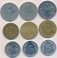 Tunézia 1983-2009. 9db-os fémpénz tétel T:vegyes Tunisia 1983-2009. 9pcs of mixed coins C:mixed