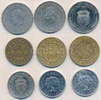 Tunézia 1983-2009. 9db-os fémpénz tétel T:vegyes
Tunisia 1983-2009. 9pcs of mixed coins C:mixed