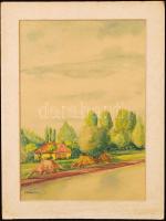 Sztehlo István:  Sátorozók. Akvarell, papír, jelzett, 41×28 cm