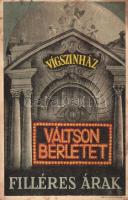 Budapest XIII. Vígszínház, bérlet vétel reklám (kis szakadás / small tear)