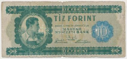 1946. 10Ft T:IV Hungary 1946. 10 Forint C:G Adamo F1