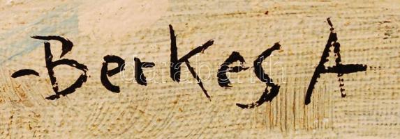 Berkes jelzéssel: Duna korzó. Olaj, vászon, sérült, 50×70 cm