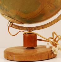 Cca 1955 Földgömb belső lámpával, sérült, nem müködik, m:45 cm