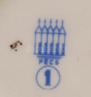 Zsolnay cicás gyertyatartó, jelzett, hibátlan, m:15 cm