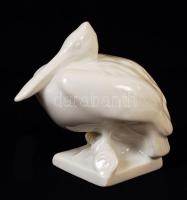 Wallendorf pelikán, fehér mázas, jelzett, hibátlan, m:8 cm