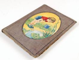 1952-1954 Régi emlékkönyv, belsejében sok szép gyerek rajzzal