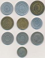 Jugoszlávia/Szerb-Horvát-Szlovén Királyság 1925-1965. 50p-50D 10db klf fémpénz T:vegyes
Yugoslavia/K...