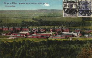 Pirna, Kaserne des 5. Feld-Art.-Rgts. No. 64, Exerzierplatz / barracks, parade ground (fa)