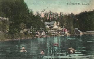 Szovátafürdő, Medve-tó, montázs, kiadja Kaufmann Hermann / lake, montage (EK)