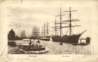 Hamburg, port, ships, Martini, Erna