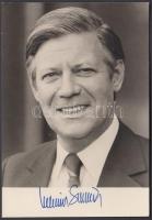 Helmut Schmidt (1918-) német szövetségi kancellár aláírása fotólapon