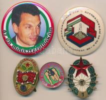 5db vegyes magyar kitűző főleg a szocialista időszakból T:vegyes