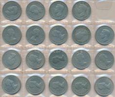 Nagy-Britannia ~200db-os fémpénz gyűjtemény műbőr albumban T:vegyes
Great Britain ~200pcs of coins i...