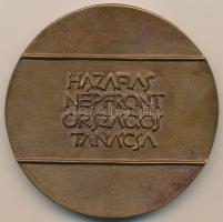 ~1970. "Hazafias Népfront Országos Tanácsa-Kiváló Társadalmi Munkáért" nagyalakú Br emlékplakett, szign.: BI (95mm) T:1-