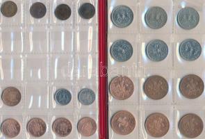 Nagy-Britannia 114db-os fémpénz gyűjtemény 4 éremtartó albumban T:vegyes
Great Britain 114pcs of coi...