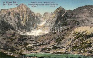 Tátra, Lomnici csúcs, Kőpataki tó / peak, lake, Divald & Monostory (fl)