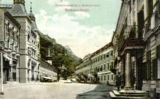 Herkulesfürdő, Erzsébet szálloda, Herkules tér / hotel, square, Divald (small tear)