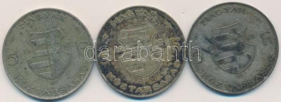 1947. 5Ft "Kossuth" (3x) T:2-,3
