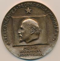 Búza Barna (1920-2010) DN "Az eredményes propaganda munkáért - MSZMP Központi Bizottsága" Br emlékérem (93mm) T:2