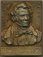 Mészáros József (1898-) 1944. "Schubert" szlovák nyelvű Br plakett, jelzetlen (86x67,5mm) T:2