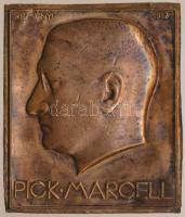 Reményi József (1887-1977) 1917. "Pick Marcell" réz galvanó plakett (150x123mm) T:2-