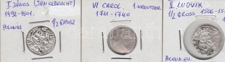 Vegyes: 30db-ból álló vegyes magyar, lengyel, török, német középkori és kora újkori ezüstpénz tétel,...