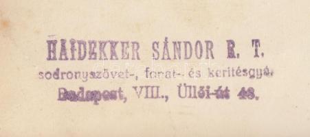 1929 A Haidekker Sándor Sodronygyár R.T. kiállítása Barcelonában, hátoldalán feliratozva, enyhe szak...