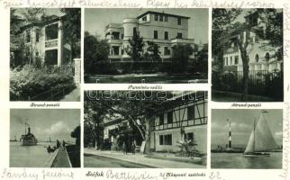 Siófok, Strand penzió, Pannónia szálló, Központi szálloda