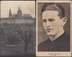 13 db RÉGI külföldi városképes lap, és pár motívum lap (Kaszap István) / 13 old foreign postcards and motive cards