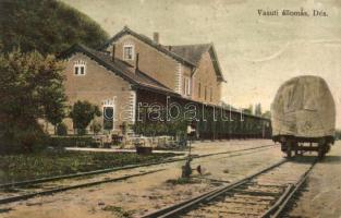 Dés, Vasútállomás; kiadja Galocsi Samuel / railway station (fl)
