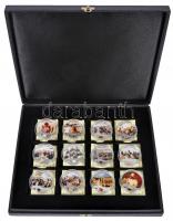 DN "A szabadságharc képes krónikája" 12xklf db-ból álló festett, ezüstözött CuZn emlékérem...
