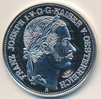 DN "Osztrák-Magyar Monarchia pénzei utánveretben - Két egyleti-tallér 1857" ezüstözött Cu-Ni emlékérem tanúsítvánnyal (40mm) T:PP