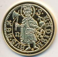 DN "Magyar aranypénzek utánveretben - Hunyadi János kormányzói aranyforint" aranyozott Ag emlékérem (5.5g/0.999/25mm) T:PP Tanúsítvánnyal