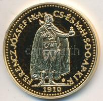 DN "Magyar aranypénzek utánveretben - Ferenc József 10 korona" aranyozott Ag emlékérem (5....