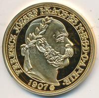 DN "Magyar aranypénzek utánveretben - Ferenc József jubileumi 100 korona" aranyozott Ag em...