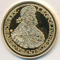 DN "Magyar aranypénzek utánveretben - I. Lipót 10 dukát" aranyozott Ag emlékérem (5.5g/0.999/25mm) T:PP Tanúsítvánnyal