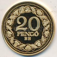 DN "Magyar aranypénzek utánveretben - Arany 20 pengő 1928" aranyozott Ag emlékérem (5.5g/0.999/25mm) T:PP Tanúsítvánnyal