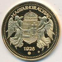 DN "Magyar aranypénzek utánveretben - Arany 20 pengő 1928" aranyozott Ag emlékérem (5.5g/0...