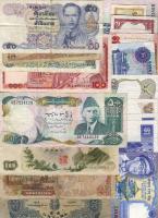 Ázsia modern bankjegy tétel 24db India (1x), Irán (1x), Japán (1x), Kína (3x), Malajzia (2x), Nepál (2x), Pakisztán (1x), Szingapúr (7x), Thaiföld (6x) T:I,II